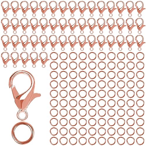 50 Stück Kettenverschluss,Armband Verschluss,Verschlüsse für Armbänder,Ketten Verschlüsse,Verschluss Kette,Schmuck Verschlüsse,Schmuckverschlüsse,mit 100 Biegeringe,für Schmuckherstellung,Roségold 50 Stück Kettenverschluss,Armband Verschluss,Verschlüsse für Armbänder,Ketten Verschlüsse,Verschluss Kette,Schmuck Verschlüsse,Schmuckverschlüsse,mit 100 Biegeringe,für Schmuckherstellung,Roségold von LABUYI