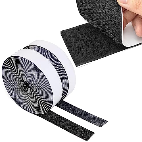 Klettband Selbstklebend,Klettband Selbstklebend Extra Stark,Klettverschluss Selbstklebend,Selbstklebendes Klettband,Klettband Selbstklebend Für Stoff,Doppelseitiges Klettband,5M,Schwarz von LABUYI