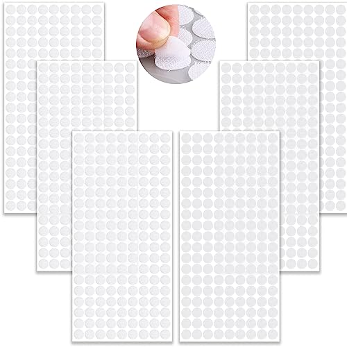 LABUYI 1000 Stück Klettpunkte Selbstklebend 10mm,500 Paar Klett Klebepunkte,Self Adhesive Klett Klebe Punkte,Hook and Loop Dots(Weiß) von LABUYI