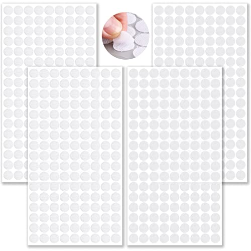 LABUYI 600 Stück Klettpunkte Selbstklebend 10mm,300 Paar Klett Klebepunkte,Self Adhesive Klett Klebe Punkte,Hook and Loop Dots(Weiß) von LABUYI