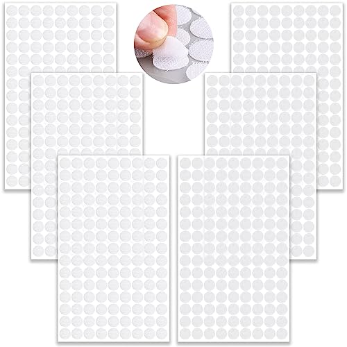 LABUYI 800 Stück Klettpunkte Selbstklebend 10mm,400 Paar Klett Klebepunkte,Self Adhesive Klett Klebe Punkte,Hook and Loop Dots(Weiß) von LABUYI
