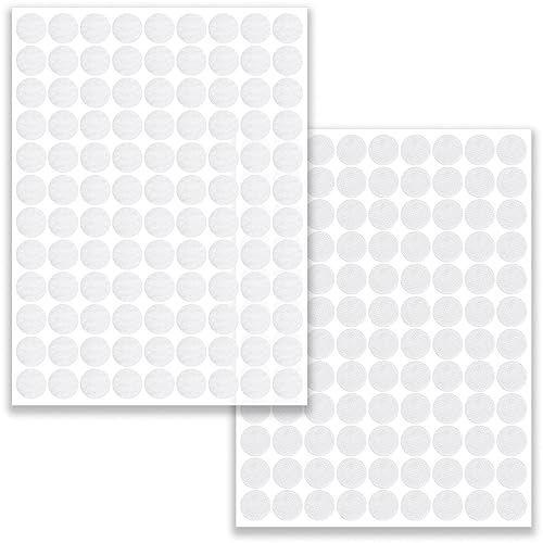 Klettpunkte Selbstklebend 10mm,Klett Klebepunkte,Self Adhesive Klett Klebe Punkte,Hook and Loop Dots,200 Stück Punkte 100 Paar(Weiß) von LABUYI