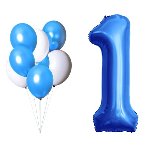 LAC EVERYTHING EVERYWHERE Luftballon 1. Geburtstag Blau - Set mit 5 Blauen + 3 Weißen Ballons – Deko für 1. Geburtstag Junge – Folienballon Zahl Kindergeburtstag – Helium oder Luft Aufblasbar LAC EVERYTHING EVERYWHERE Luftballon 1. Geburtstag Blau - Set mit 5 Blauen + 3 Weißen Ballons – Deko für 1. Geburtstag Junge – Folienballon Zahl Kindergeburtstag – Helium oder Luft Aufblasbar von LAC EVERYTHING EVERYWHERE