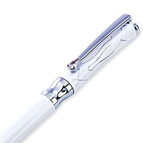 LACHIEVA LUX Luxus-Kugelschreiber für Damen mit Kristall und deutscher Qualitätsmine – Weiß LACHIEVA LUX Luxus-Kugelschreiber für Damen mit Kristall und deutscher Qualitätsmine – Weiß von LACHIEVA LUX