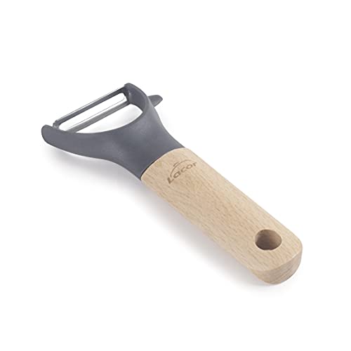 LACOR 68197 Kartoffelschäler, Obst und Gemüse, Griff aus Buchenholz, glatte Klinge aus Edelstahl, Kopf aus Polypropylen und Glasfaser, BPA-frei, 14 cm, Grau LACOR 68197 Kartoffelschäler, Obst und Gemüse, Griff aus Buchenholz, glatte Klinge aus Edelstahl, Kopf aus Polypropylen und Glasfaser, BPA-frei, 14 cm, Grau von LACOR