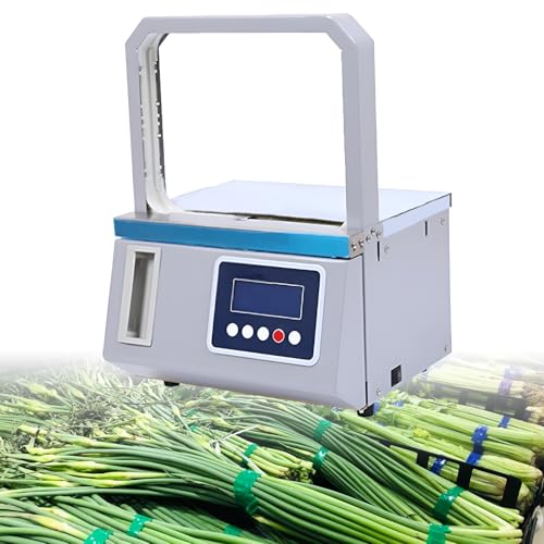 LADECNERHT Automatische OPP-Band-Umreifungsmaschine, Kleine Gemüseverpackungsmaschine Für Supermärkte, Photoelektrisch, Intelligente Induktion, Mit Fußpedal, Werkbank, 5 Rollen Umreifungsband LADECNERHT Automatische OPP-Band-Umreifungsmaschine, Kleine Gemüseverpackungsmaschine Für Supermärkte, Photoelektrisch, Intelligente Induktion, Mit Fußpedal, Werkbank, 5 Rollen Umreifungsband von LADECNERHT