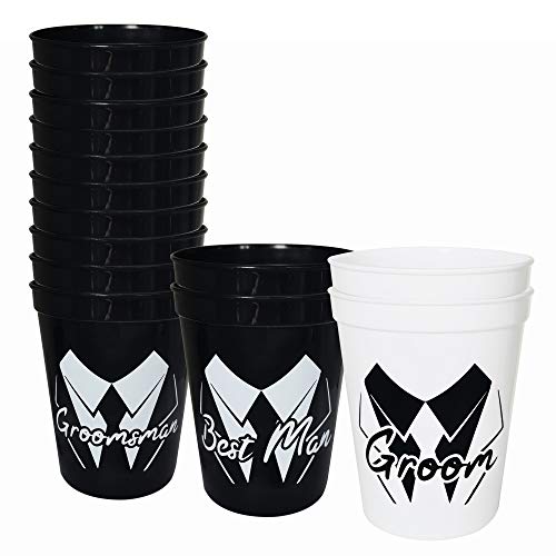 LADY&HOME Becher für Junggesellenabschied, Bräutigam und Trauzeugen, für Bräutigam, Junggesellenabschied, 14 Stück von LADY&HOME