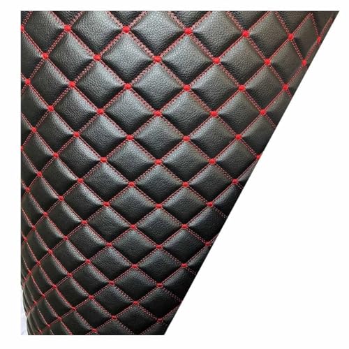 Kunstleder Gesteppt Kaschiert Meterware 160cm ×100cm, Leder Polsterstoff Stoff für Schrank Ledertasche Autositz Sofa Möbel Repara- Colour: Grey,Size: 1.6x1m/63x39.4inch(Black (red line),1.6x3m) von LADYYY