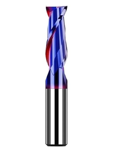 1/5/10 Stück HRC65 2 Flöten Hartmetall-Schaftfräser Metallfräser Wolframstahl-Fräser CNC-Drehwerkzeug Beschichteter Flachschaftfräser(1pc HRC65 2F,D2xD4x50L) von LAERNPU