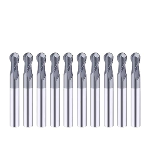 10 stücke HRC45 Kugelkopffräser Wolframstahl Fräser CNC-Drehwerkzeuge for Metall CNC-Schaftfräser Hartmetall-Kugelfräser(R3xD6x100L) von LAERNPU