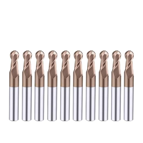 10 stücke HRC55 Kugelkopffräser Hartmetallfräser Fräser for Metallbearbeitung CNC-Drehmaschinenwerkzeuge Wolframstahlmühlenwerkzeuge(R0.75xD4x50L) von LAERNPU