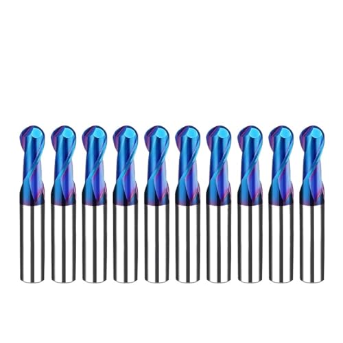 10 stücke HRC65 Kugelkopffräser Wolframstahl CNC-Fräser Fräswerkzeuge for Edelstahl Fräser Hartmetall-schaftfräser(R2xD4x50L) von LAERNPU