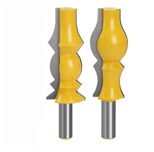 2 Stück 12 mm 1/2 Zoll Schaft großer umkehrbarer Kronenform-Fräser-Bit-Satz Armlehnen-Linien-Nutfräser for die Holzbearbeitung(12.7mm shank) von LAERNPU