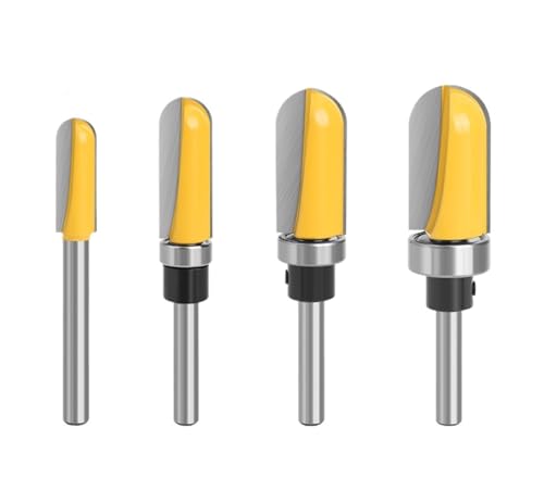 4 stücke 1/4 Zoll Schaft Durchmesser Schüssel Tablett Router Bit Runde Nase Fräser Mit Lager for Holzbearbeitung-C von LAERNPU