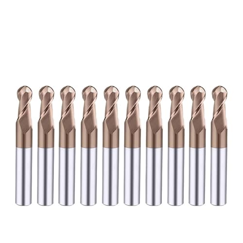5/10 stücke HRC55 Kugelkopffräser Hartmetallfräser Fräser for Metallbearbeitung CNC-Drehmaschinenwerkzeuge Wolframstahl Metallschneider(10pcs HRC55,R2xD4x100L) von LAERNPU