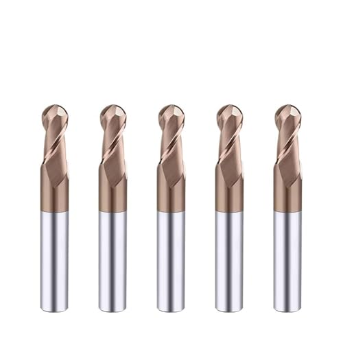 5/10 stücke HRC55 Kugelkopffräser Hartmetallfräser Fräser for Metallbearbeitung CNC-Drehmaschinenwerkzeuge Wolframstahl Metallschneider(5pcs HRC55,R3xD6x50L) von LAERNPU