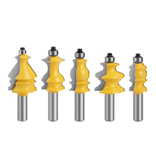 5 stücke 12mm 1/2 Zoll Schaft 12,7mm CNC Linie Gehäuse Basis Form Router Bit Holzbearbeitung Cutter Fräser(12mm shank) von LAERNPU
