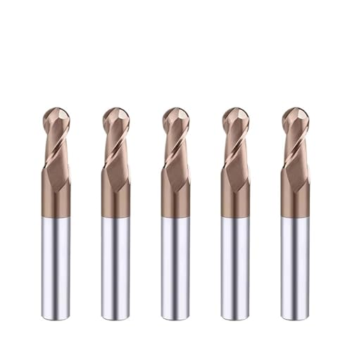 5 stücke HRC55 Kugelkopffräser Hartmetallfräser Fräser for Metallbearbeitung CNC-Drehmaschinenwerkzeuge Wolframstahlmühlenwerkzeuge(R2xD4x75L) von LAERNPU