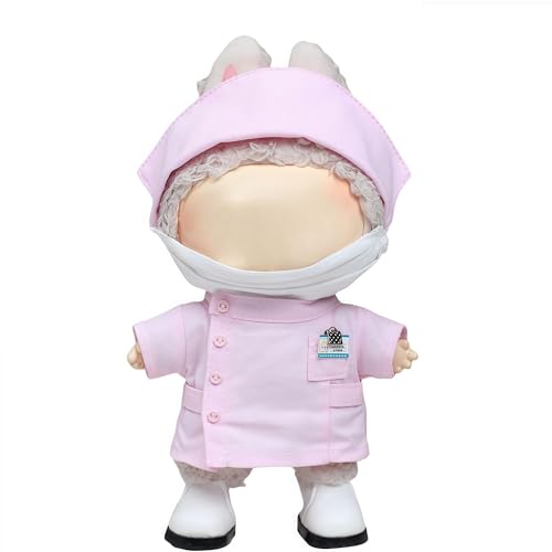 Kleidung für 17 cm Puppen-Outfit, Arzt-Thema, Puppenkleidung, stilvolles Kleidungsset, stilvoll, bezaubernde Puppenkleidung, Zubehör für Puppensammlung (Hellrosa, Einheitsgröße) von LAFUFU