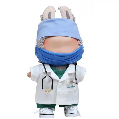 Kleidung für 17 cm Puppen-Outfit, Arzt-Thema, Puppenkleidung, stilvolles Kleidungsset, stilvoll, entzückende Puppenkleidung, Zubehör für Puppensammlung (Blau, Einheitsgröße) von LAFUFU