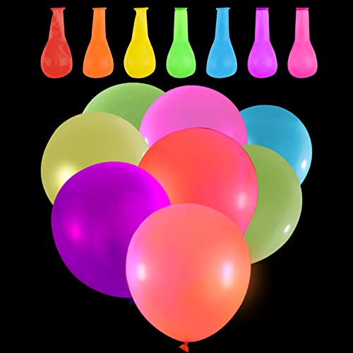 25 Stück Neon Luftballons, Neon Party Deko, Schwarzlicht Party Dekoration, Latex Ballon, Leuchtballons für Geburtstag, Hochzeit, Bogen, Themenpartyzubehör von LAGAHS