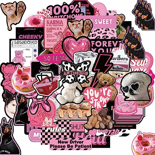 Ästhetische Mädchen-Aufkleber, 60 Stück, für Harajuku-Mädchen, Koffer, Laptop, Gitarre, 50 Stück, Vinyl, wasserdichte Aufkleber Ästhetische Mädchen-Aufkleber, 60 Stück, für Harajuku-Mädchen, Koffer, Laptop, Gitarre, 50 Stück, Vinyl, wasserdichte Aufkleber von LAGOM DREAMBOAT