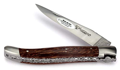 Laguiole Taschenmesser en Aubrac - Afrikanisches Wüsten-Eisenholz - 12 cm - Doppelplatine - Stahl matt - Messer Frankreich Laguiole Taschenmesser en Aubrac - Afrikanisches Wüsten-Eisenholz - 12 cm - Doppelplatine - Stahl matt - Messer Frankreich von LAGUIOLE EN AUBRAC L
