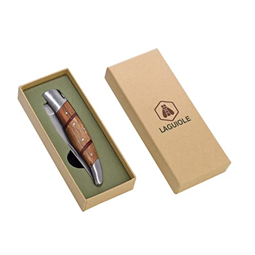 LAGUIOLE - Taschenmesser Wood Lines - Klappmesser Jagdmesser Edelstahl Camping Outdoor Messer Holzgriff Hellbraun Beige Geschenke für Männer Vatertag LAGUIOLE - Taschenmesser Wood Lines - Klappmesser Jagdmesser Edelstahl Camping Outdoor Messer Holzgriff Hellbraun Beige Geschenke für Männer Vatertag von LAGUIOLE