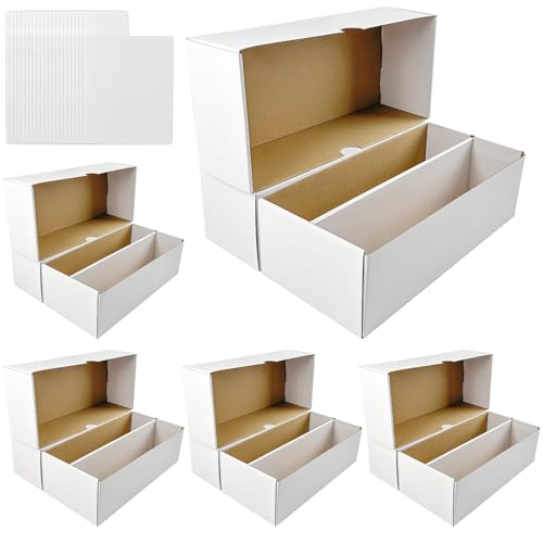 5er-Set Sammelkartenboxen, 1600 Stück, Spielkarten-Aufbewahrungsboxen, Großkarten, Pappboxen mit Trennwand, weiß, Sportkarten-Aufbewahrungsbox, Sammelkarten-Organizer-Box für Basketball, Sport 5er-Set Sammelkartenboxen, 1600 Stück, Spielkarten-Aufbewahrungsboxen, Großkarten, Pappboxen mit Trennwand, weiß, Sportkarten-Aufbewahrungsbox, Sammelkarten-Organizer-Box für Basketball, Sport von LAIAMER