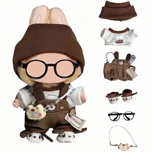 6 Stück Set 17cm Puppenkleidung Kleidung für Puppen Outfit Zubehör für 17cm Puppenkleidung T-Shirt + Overall + Hut + kleine Kamera + Brille + Schuhe, keine Puppe enthalten 6 Stück Set 17cm Puppenkleidung Kleidung für Puppen Outfit Zubehör für 17cm Puppenkleidung T-Shirt + Overall + Hut + kleine Kamera + Brille + Schuhe, keine Puppe enthalten von LAIBUY