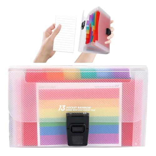 Karteikarten Organizer & Halter, A6 Größe mit 13 Taschen, Revisionskartenhalter für Quittungen, Karten, Coupons, Mini Tickets von LAIBUY