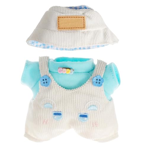 Kleidung für 17 cm große Puppen, Zubehör für 17 cm Puppen, Kleidungsset für Puppen, stilvolles schickes 3-teiliges Set, Hut, Hemd, Kleidung für Puppenzubehör (keine Puppe) von LAIBUY
