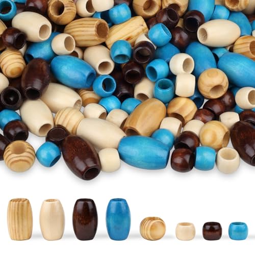 LAIDANLA 135 Stück Holzperlen, 4 Farben, großes Loch, lose Abstandshalter, Naturholz, Haarperlen für Makramee, Armbänder, Halsketten, Haare, DIY, Handwerk, handgefertigte Dekoration LAIDANLA 135 Stück Holzperlen, 4 Farben, großes Loch, lose Abstandshalter, Naturholz, Haarperlen für Makramee, Armbänder, Halsketten, Haare, DIY, Handwerk, handgefertigte Dekoration von LAIDANLA