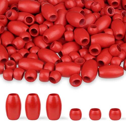 LAIDANLA 135 Stück Holzperlen, rotes großes Loch, lose Abstandshalter, natürliche Holzperlen für Makramee, Armbänder, Halsketten, Haare, DIY, Handwerk, handgefertigte Dekoration LAIDANLA 135 Stück Holzperlen, rotes großes Loch, lose Abstandshalter, natürliche Holzperlen für Makramee, Armbänder, Halsketten, Haare, DIY, Handwerk, handgefertigte Dekoration von LAIDANLA