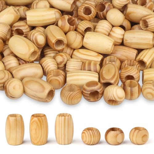 LAIDANLA 135 Stück Holzperlen aus Naturholz, großes Loch, lose Abstandshalter, natürliche Holzperlen für Makramee, Armbänder, Halsketten, Haare, DIY, Handwerk, handgefertigte Dekoration LAIDANLA 135 Stück Holzperlen aus Naturholz, großes Loch, lose Abstandshalter, natürliche Holzperlen für Makramee, Armbänder, Halsketten, Haare, DIY, Handwerk, handgefertigte Dekoration von LAIDANLA