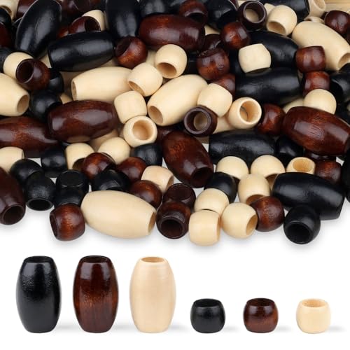 LAIDANLA 135 Stück Holzperlen in 3 Farben, großes Loch, lose Abstandshalter, natürliche Holzperlen für Makramee, Armbänder, Halsketten, Haare, DIY, Handwerk, handgefertigte Dekoration LAIDANLA 135 Stück Holzperlen in 3 Farben, großes Loch, lose Abstandshalter, natürliche Holzperlen für Makramee, Armbänder, Halsketten, Haare, DIY, Handwerk, handgefertigte Dekoration von LAIDANLA