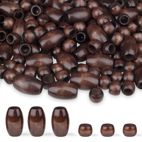 LAIDANLA Holzperlen, 135 Stück, dunkelbraun, großes Loch, lose Abstandshalter, Naturholz, Haarperlen für Makramee, Armbänder, Halsketten, Haare, DIY, Handwerk, handgefertigte Dekoration LAIDANLA Holzperlen, 135 Stück, dunkelbraun, großes Loch, lose Abstandshalter, Naturholz, Haarperlen für Makramee, Armbänder, Halsketten, Haare, DIY, Handwerk, handgefertigte Dekoration von LAIDANLA