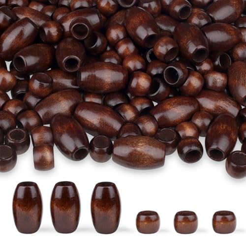 LAIDANLA Holzperlen, 135 Stück, hellbraun, großes Loch, lose Abstandshalter, natürliche Holzperlen, Haarperlen für Makramee, Armbänder, Halsketten, Haare, DIY, Handwerk, handgefertigte Dekoration LAIDANLA Holzperlen, 135 Stück, hellbraun, großes Loch, lose Abstandshalter, natürliche Holzperlen, Haarperlen für Makramee, Armbänder, Halsketten, Haare, DIY, Handwerk, handgefertigte Dekoration von LAIDANLA