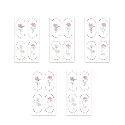 125 x Dankesaufkleber, 5,9 x 3,8 cm, Siegeletiketten, Wertschätzungsetiketten für Online-Händler, Paket-Verzierung, Tagebuch, Verzierungen von LAIOUSN