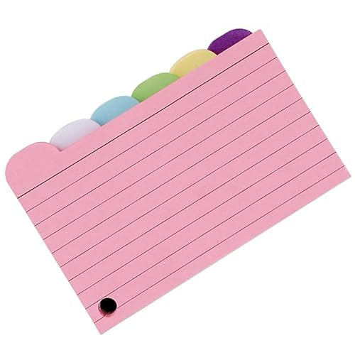 150 Blatt linierte Karten, Notizpapier, bunt, 7,6 x 12,7 cm, Lernkarten, gelochte Notizkarten für Studenten, Erwachsene, Studenten, Notizblock von LAIOUSN