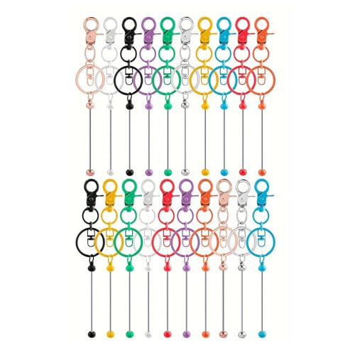 20 Stück robuste Legierung Perlen Schlüsselanhänger einfach zu bedienen Karabinerverschlüsse tragbar zum Personalisieren von Mode-Accessoires 20 Stück robuste Legierung Perlen Schlüsselanhänger einfach zu bedienen Karabinerverschlüsse tragbar zum Personalisieren von Mode-Accessoires von LAIOUSN