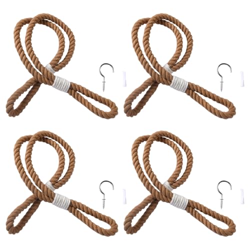 4 x Vorhanghalter aus weichem Seil, für einen Hauch von Eleganz zu Vorhängen, dekorative Vorhanghalter-Dekorationen 4 x Vorhanghalter aus weichem Seil, für einen Hauch von Eleganz zu Vorhängen, dekorative Vorhanghalter-Dekorationen von LAIOUSN