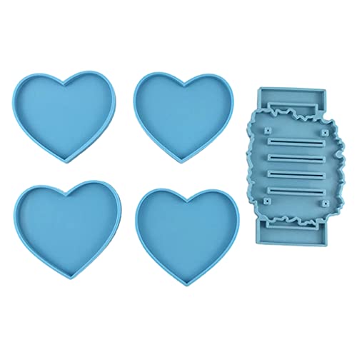 5 Stück/Set Liebesherz-Epoxidharz-Formen, Tassenmatte, Gießen, Silikon, Schmuck, Platzierteller 5 Stück/Set Liebesherz-Epoxidharz-Formen, Tassenmatte, Gießen, Silikon, Schmuck, Platzierteller von LAIOUSN