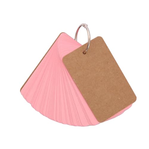 50 Blatt unlinierte Notizkarten mit Ringen, Vokabelkarte, Lernkarte, 8,9 x 5,1 cm, Notizkarten zum Lernen, Notizen, Karteikarten von LAIOUSN