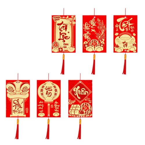 6 Stück Chinesische Neujahrs-Topfpflanzen-Dekoration hängende Quasten Ornament Bonsais Anhänger Frühling Festival Zubehör Auto Baum Ornament 6 Stück Chinesische Neujahrs-Topfpflanzen-Dekoration hängende Quasten Ornament Bonsais Anhänger Frühling Festival Zubehör Auto Baum Ornament von LAIOUSN