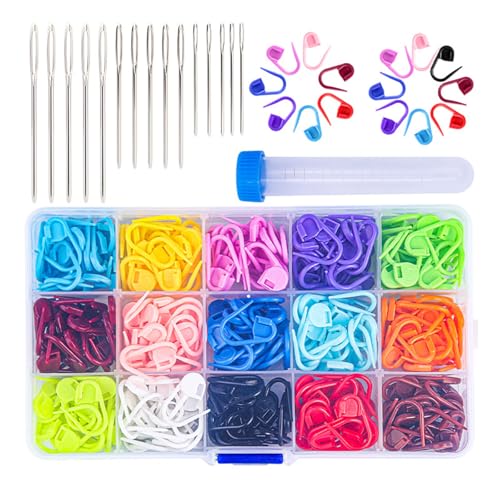 600/1500 Stück bunte Nähmarker, Häkel-Marker mit großem Öhr, Nähnadel zum Stricken, Nähen, Nähzubehör 600/1500 Stück bunte Nähmarker, Häkel-Marker mit großem Öhr, Nähnadel zum Stricken, Nähen, Nähzubehör von LAIOUSN