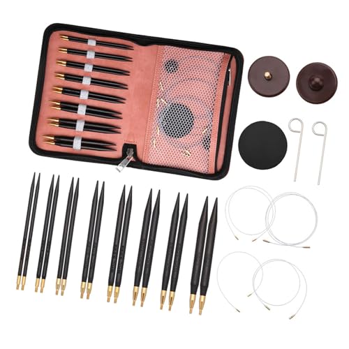 Austauschbare Rundstricknadel Set mit Etui Edelstahl Pullover Nadel Set Holz Rundstricken Häkeln Zubehör Austauschbare Rundstricknadel Set mit Etui Edelstahl Pullover Nadel Set Holz Rundstricken Häkeln Zubehör von LAIOUSN