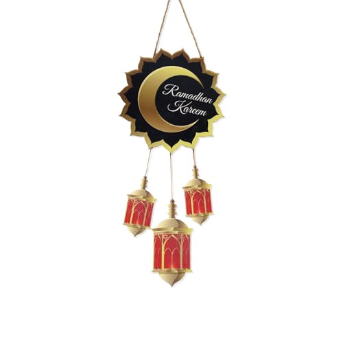 Dekoratives Ramadan-Feierzubehör, Monde und Stern, Holz, hängende Dekoration für Zuhause, kulturelle Veranstaltung, Ornament, Stern- und Mondthema von LAIOUSN