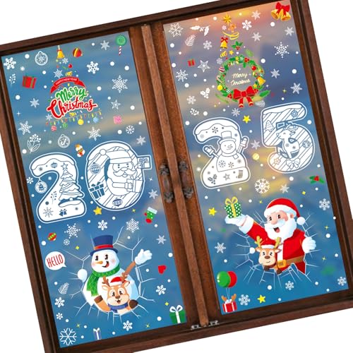 Fensterdekoration mit Weihnachtsmotiv 2025, statische Haftung, stilvoller Glasaufkleber, einfach zu bedienen, Aufkleber für Festival-Dekoration, abnehmbare Fensterfolien Fensterdekoration mit Weihnachtsmotiv 2025, statische Haftung, stilvoller Glasaufkleber, einfach zu bedienen, Aufkleber für Festival-Dekoration, abnehmbare Fensterfolien von LAIOUSN