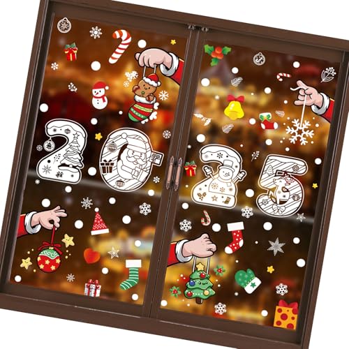 Fensterdekoration mit Weihnachtsmotiv 2025, statische Haftung, stilvoller Glasaufkleber, einfach zu bedienen, Aufkleber für Festival-Dekoration, abnehmbare Fensterfolien Fensterdekoration mit Weihnachtsmotiv 2025, statische Haftung, stilvoller Glasaufkleber, einfach zu bedienen, Aufkleber für Festival-Dekoration, abnehmbare Fensterfolien von LAIOUSN